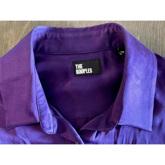 Women’s Silk Button-Up Shirt The Kooples Purple Size EU 1 (US XS/S) - Picture 9 of 11